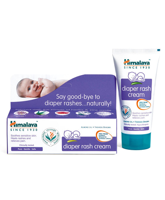 Himalaya Baby Diaper Rash Cream - With Almond Oil & Yashada Bhasma, Paraben Free (50g)