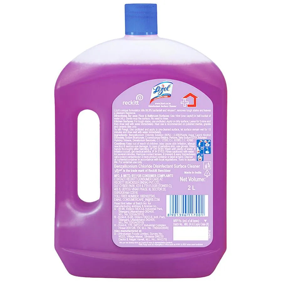 Lizol Disinfectant Surface & Floor Cleaner Liquid - Lavender, (2l)