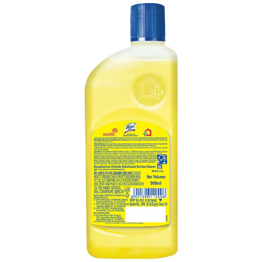 Lizol Disinfectant Surface & Floor Cleaner Liquid - Citrus, (500ml)