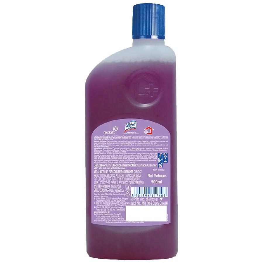 Lizol Disinfectant Surface & Floor Cleaner Liquid - Lavender, (500ml)