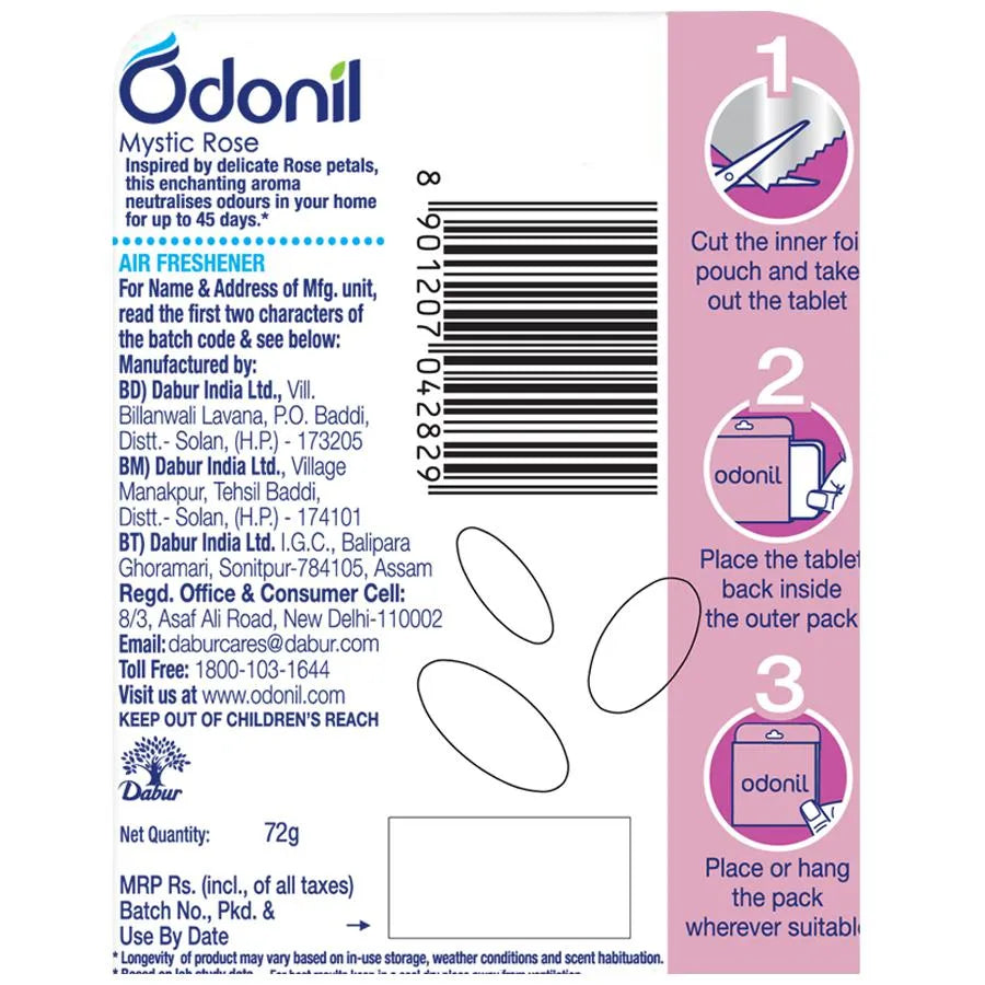 Odonil Bathroom Air Freshener Blocks - Mystic Rose, (72g)