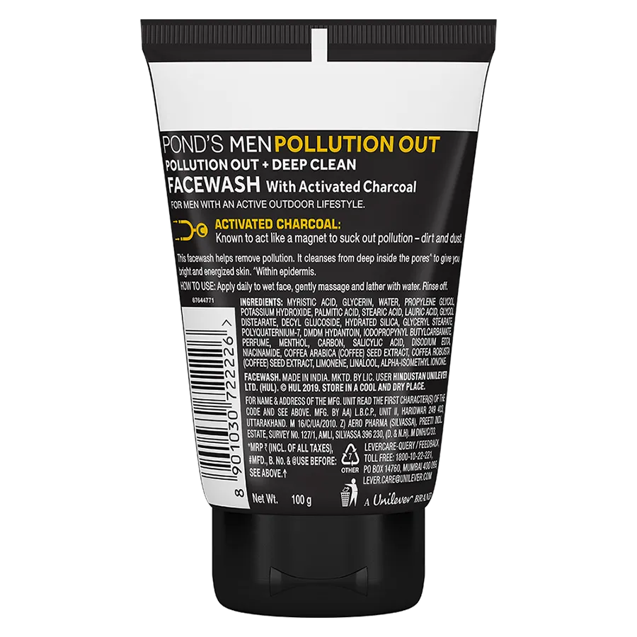 Ponds Men - Pollution Out Activated Charcoal Face Wash (100g)