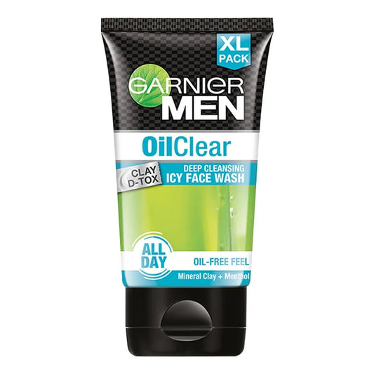 Garnier Men Oil Clear Face Wash Clay D-Tox Deep Cleansing Icy Face Wash (150gm)