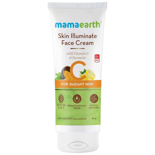 Mamaearth Skin Illuminate Face Cream for skin brightening with Vitamin C and Turmeric (80gm)