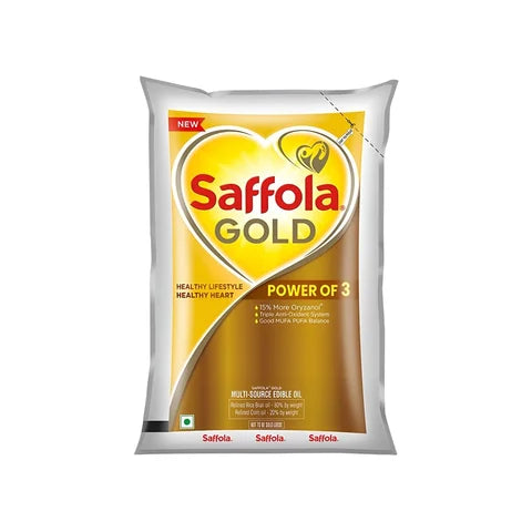 Saffola Gold Power of 3 Refined Blended Cooking Oil (1l)