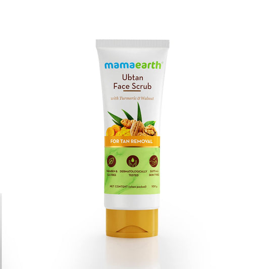 Mamaearth Ubtan Face Scrub With Turmeric & Walnut For Tan Removal (100g)