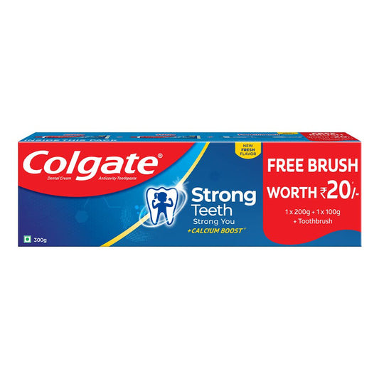 Colgate Strong Teeth Dental Cream Toothpaste with Toothbrush (300g)