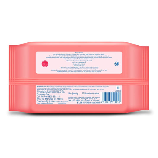 Johnson's Baby Skincare Wipes  (72 Wet Wipes)