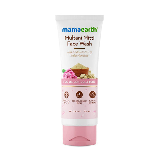 Mamaearth  Multani Mitti Facewash With Multani Mitti & Bulgarian Rose ( 100ml)