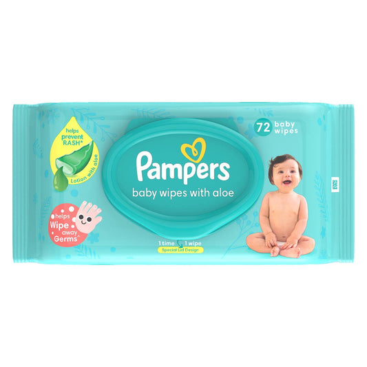 Pampers Baby Aloe Wipes with Lid (72 wipes)