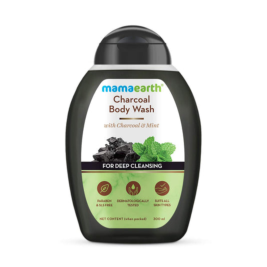 Mamaearth Charcoal Body Wash With Charcoal & Mint For Deep Cleansing (300ml)