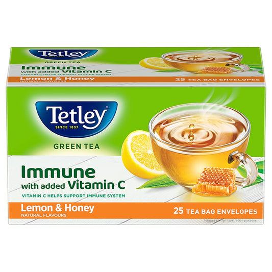 Tetley Green Tea Lemon & Honey Immune With Added Vitamin C 25pcs ( 25 Units)