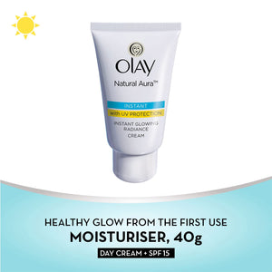 Olay natural Aura Instant With Uv Protection Instant Glowing Radiance Cream (40G)