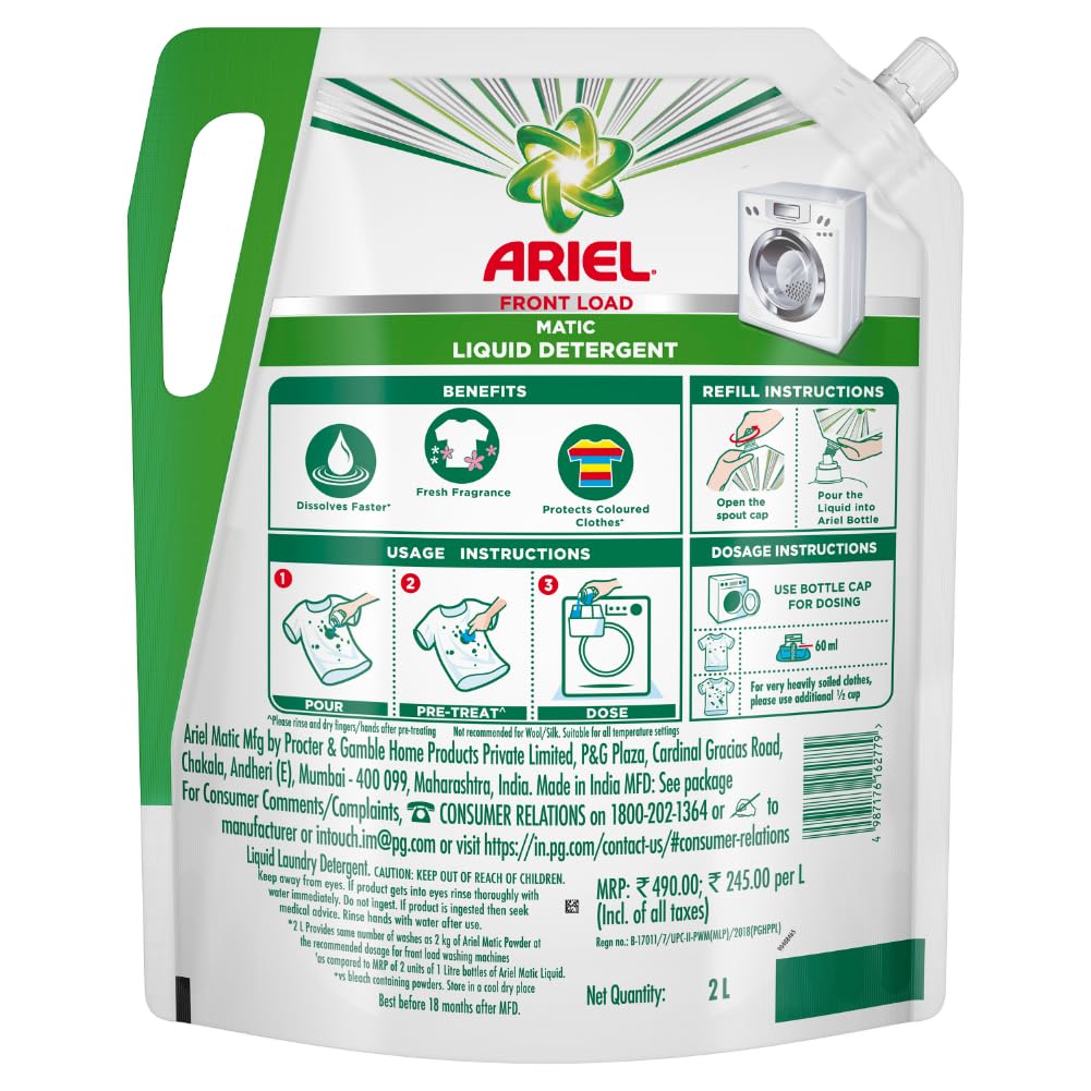 Ariel Matic Liquid Detergent Front Load - 2 Litre