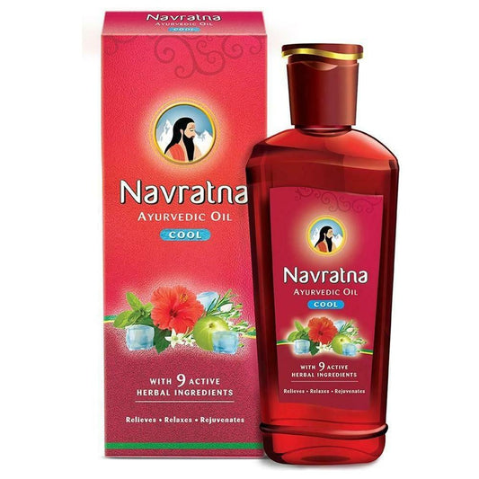 Navratna Ayurvedic Cool Hair Oil with 9 Active Herbal Ingredients (300ml)