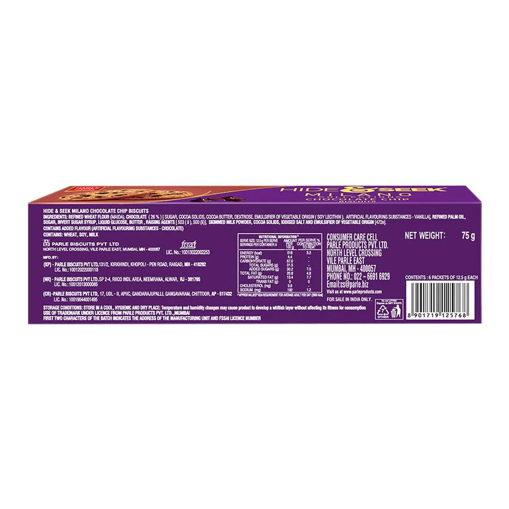 Parle Hide & Seek Milano Collections Chocolate Chip Biscuits (75G)