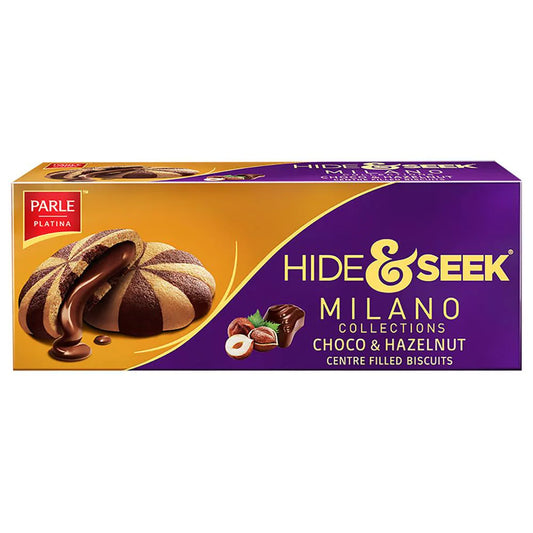 Parle Hide & Seek Milano Collections Choco & Hazelnut Centre Filled Biscuits (60g)