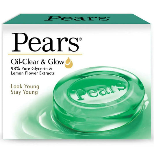 Pears Oil Clear Glow 98% Glycerin & Lemon Flower Extract Soap (75g)