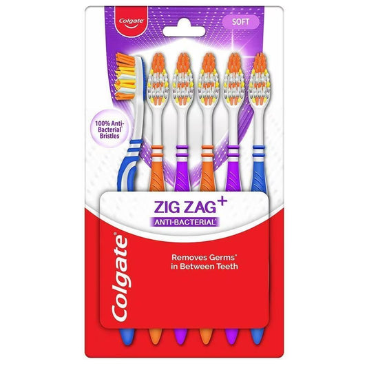 Colgate Zig Zag Anti-Bacterial (Soft) Toothbrush (Pack of 6)