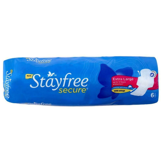 Stayfree Secure Cottony Soft Cover Sanitary Napkin with Wings (XL) (6p)