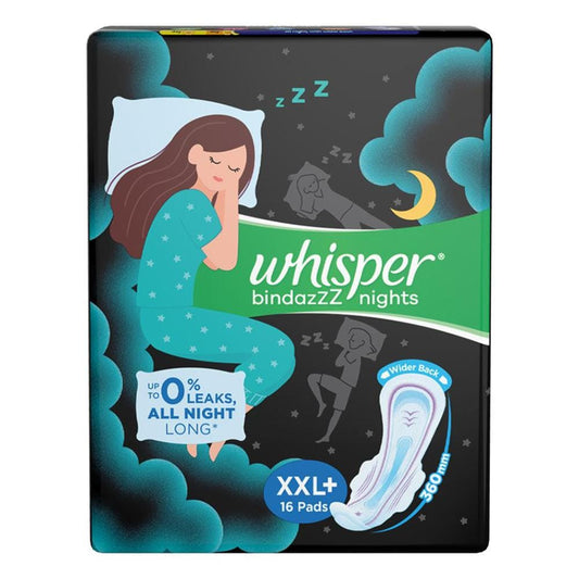 Whisper Bindazzz Nights Sanitary Napkin with Wings (XXL+) (16p)